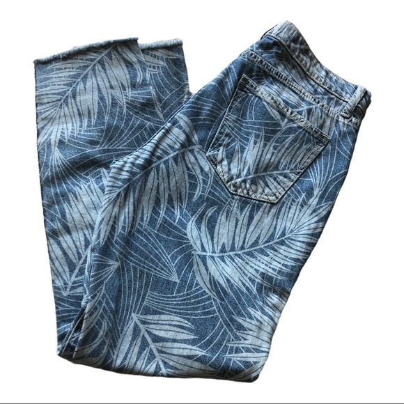 Current Elliott Stiletto Skinny Raw Hem Leaf Print 28 - Picture 5 of 11